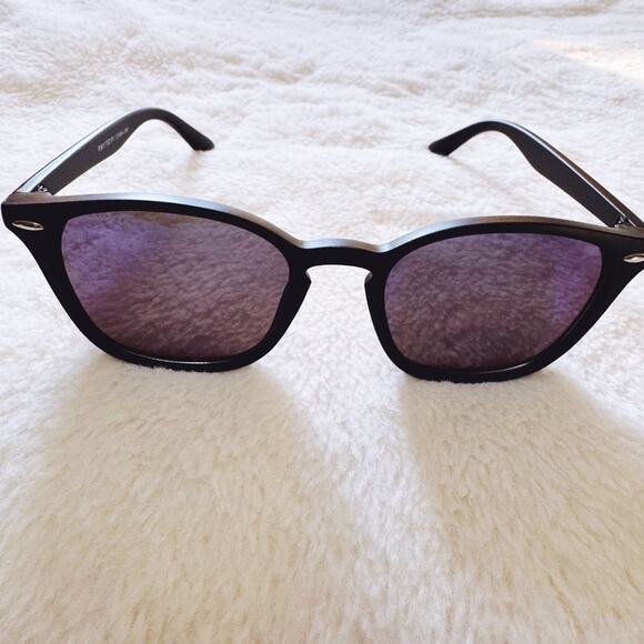 Milo Blue Oversized Oval Horn Rims Sunglasses - Picture 4 of 14